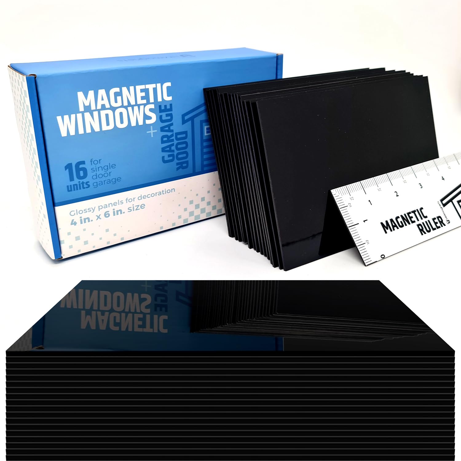 HMmagnets panels on a wet garage door demonstrating weather-resistant hold