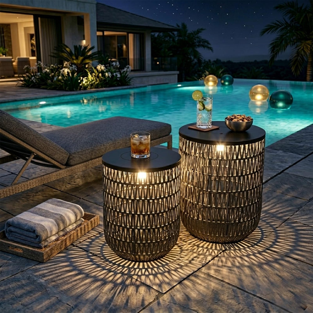 HMVPL lifestyle patio scene with tables enhancing outdoor atmosphere benefit