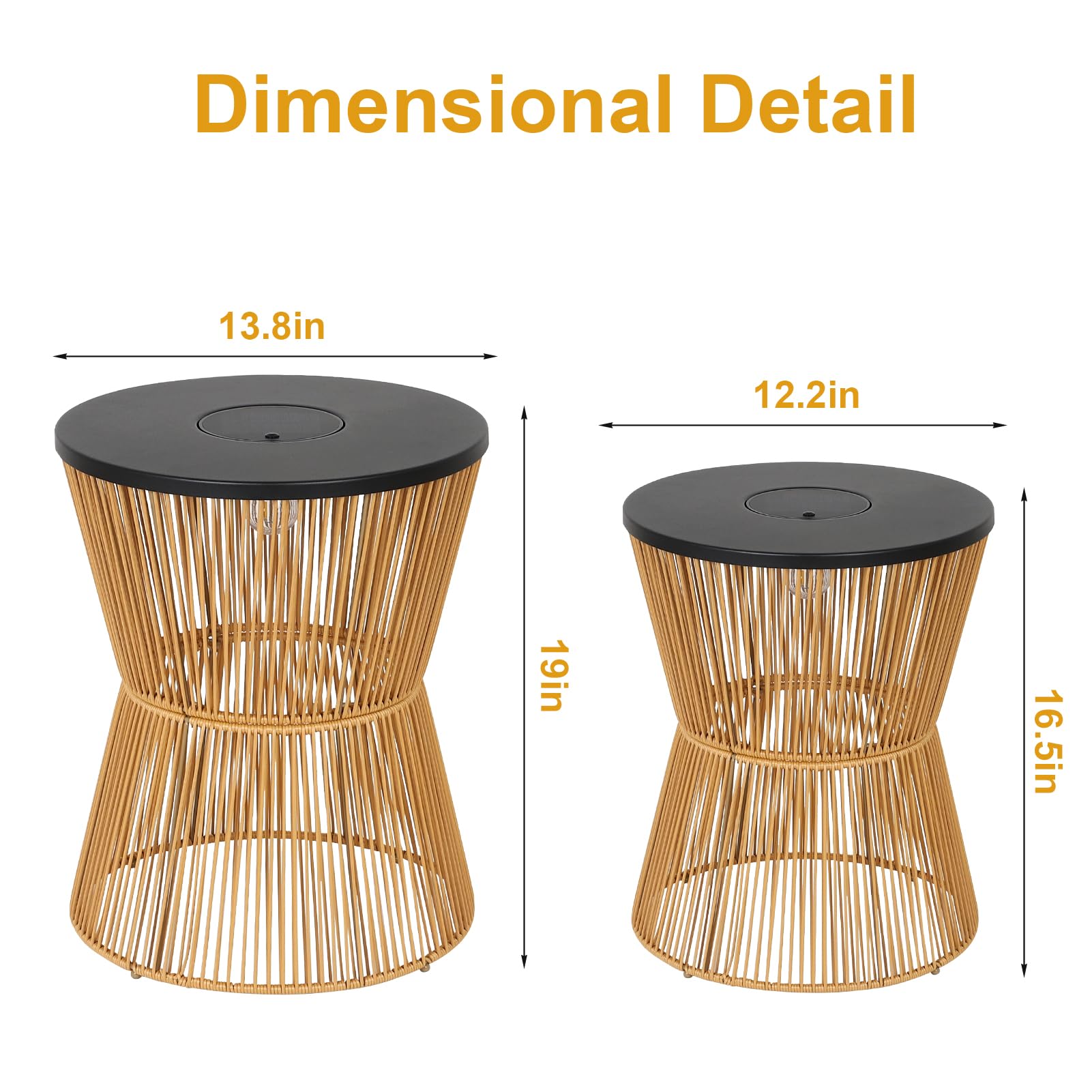 HMVPL side profile of tables stacked to show nesting space-saving benefit