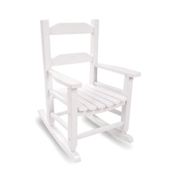 Hngilkoo front view white rocking chair showing sturdy frame and safe design