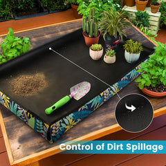 HNXTYAOB mat in use on kitchen counter for tidy transplanting