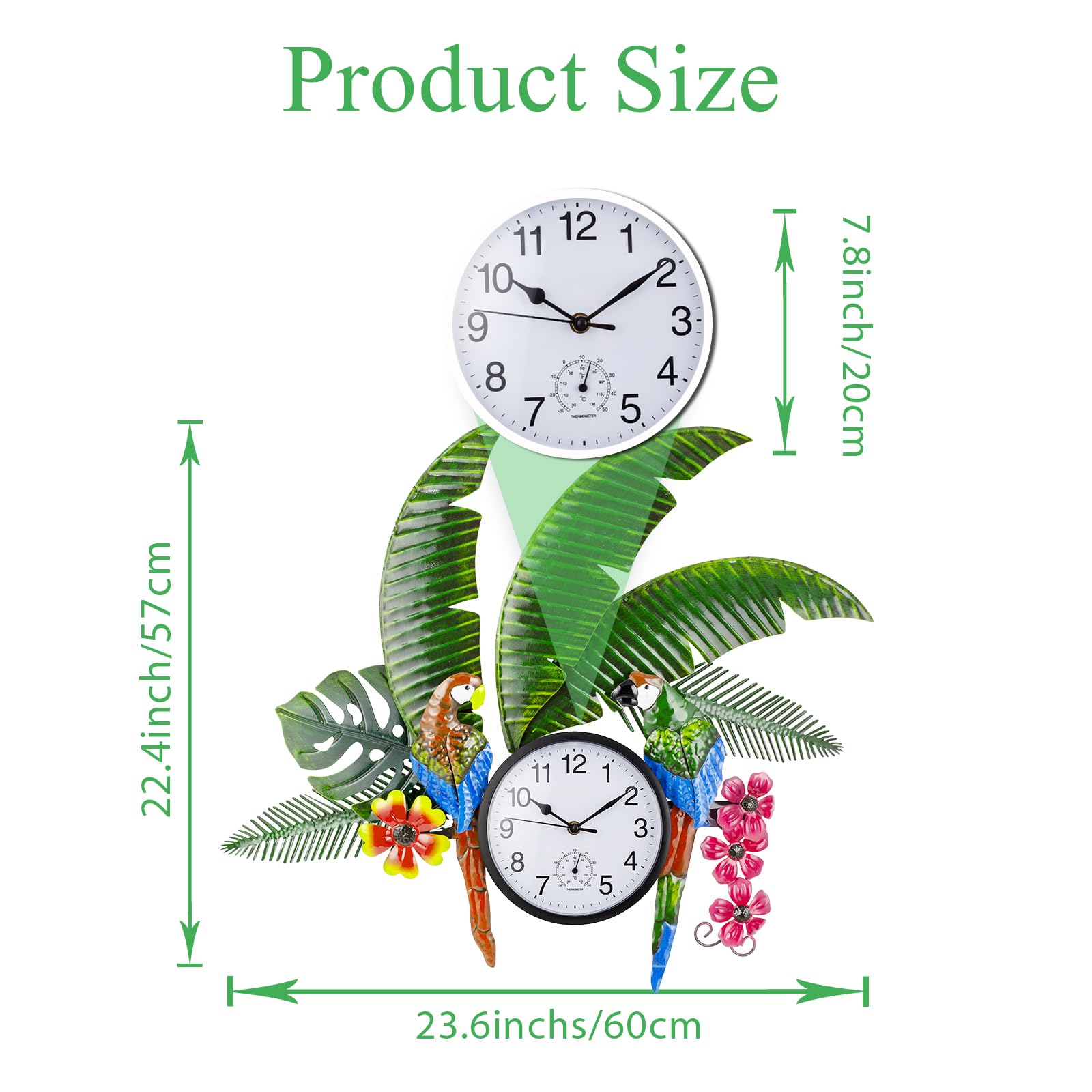 HOBYLUBY closeup of clock face, crisp numerals for easy outdoor reading
