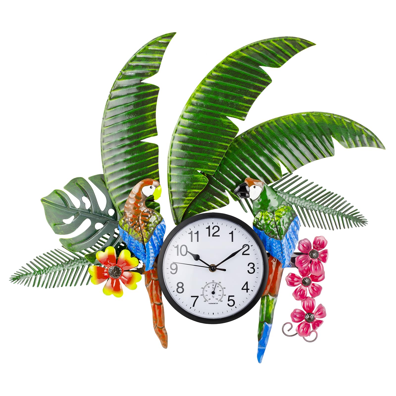 HOBYLUBY front view showing clock and thermometer, clear time and temperature at a glance