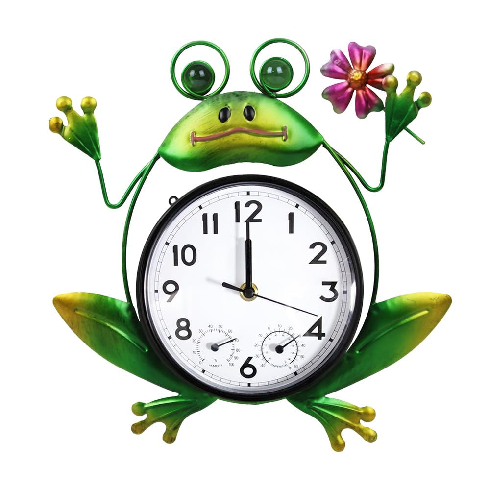 HOBYLUBY frog clock front view showing time and playful design for cheerful décor