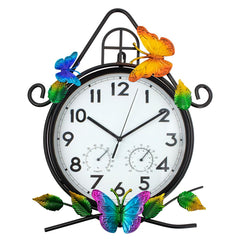 HOBYLUBY front view outdoor clock showing large readable face for easy viewing