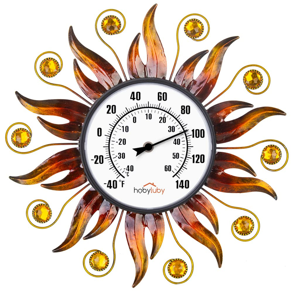 HOBYLUBY sun-shaped frame front view showing decorative outdoor style and clear reading