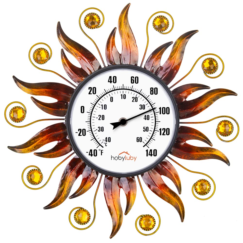 HOBYLUBY sun-shaped frame front view showing decorative outdoor style and clear reading