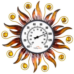 HOBYLUBY sun-shaped frame front view showing decorative outdoor style and clear reading