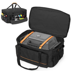 HODRANT grill case front view showing storage pockets and durable exterior protection