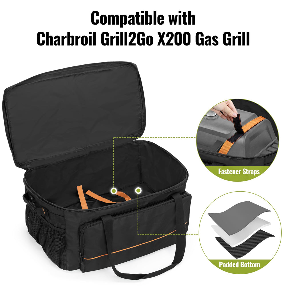 HODRANT grill case open main compartment with easy-access two-way zipper benefit