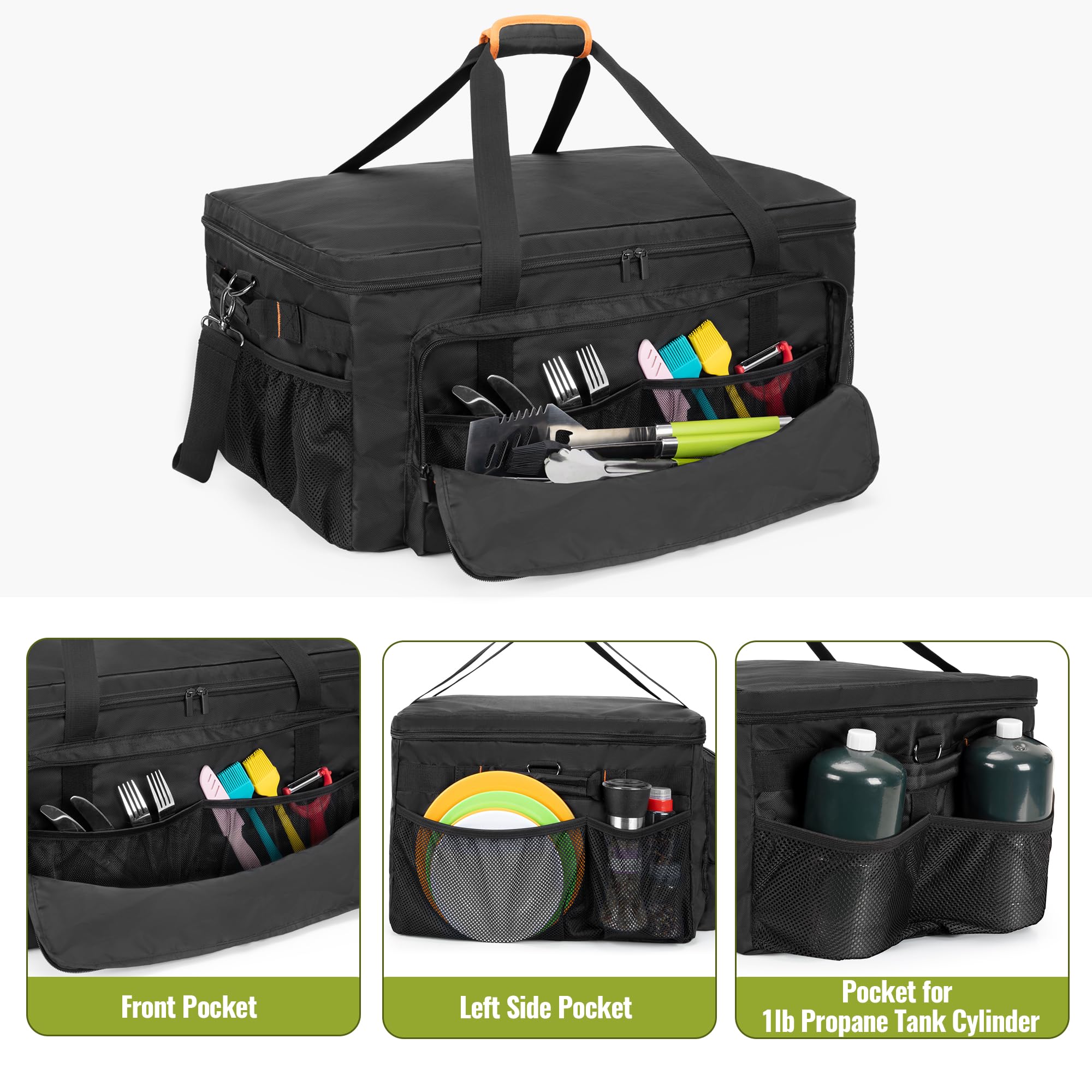 HODRANT grill case padded bottom close-up protecting grill base from impacts