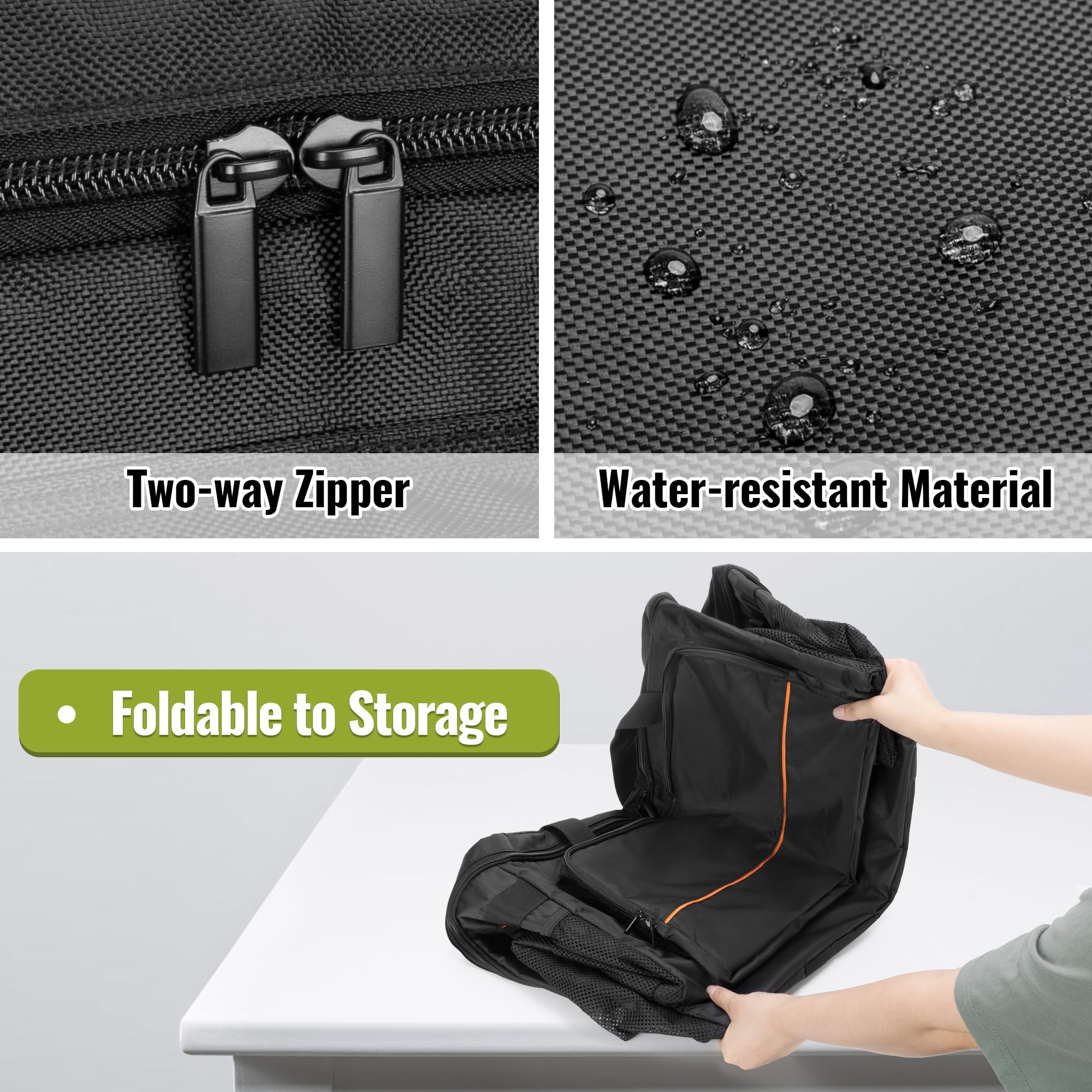 HODRANT grill case side mesh pockets holding propane bottle and condiments securely
