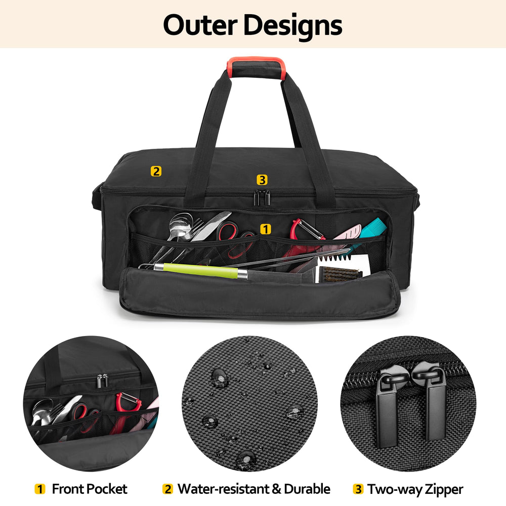 HODRANT unzipped main compartment showing pockets and organized storage