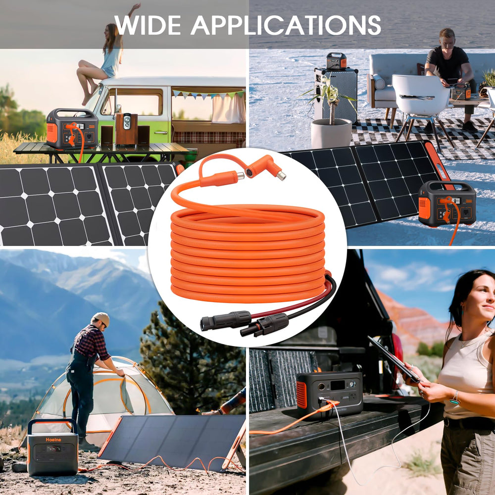 Hoeine cable used in outdoor solar setup maximizing sun exposure and charging efficiency