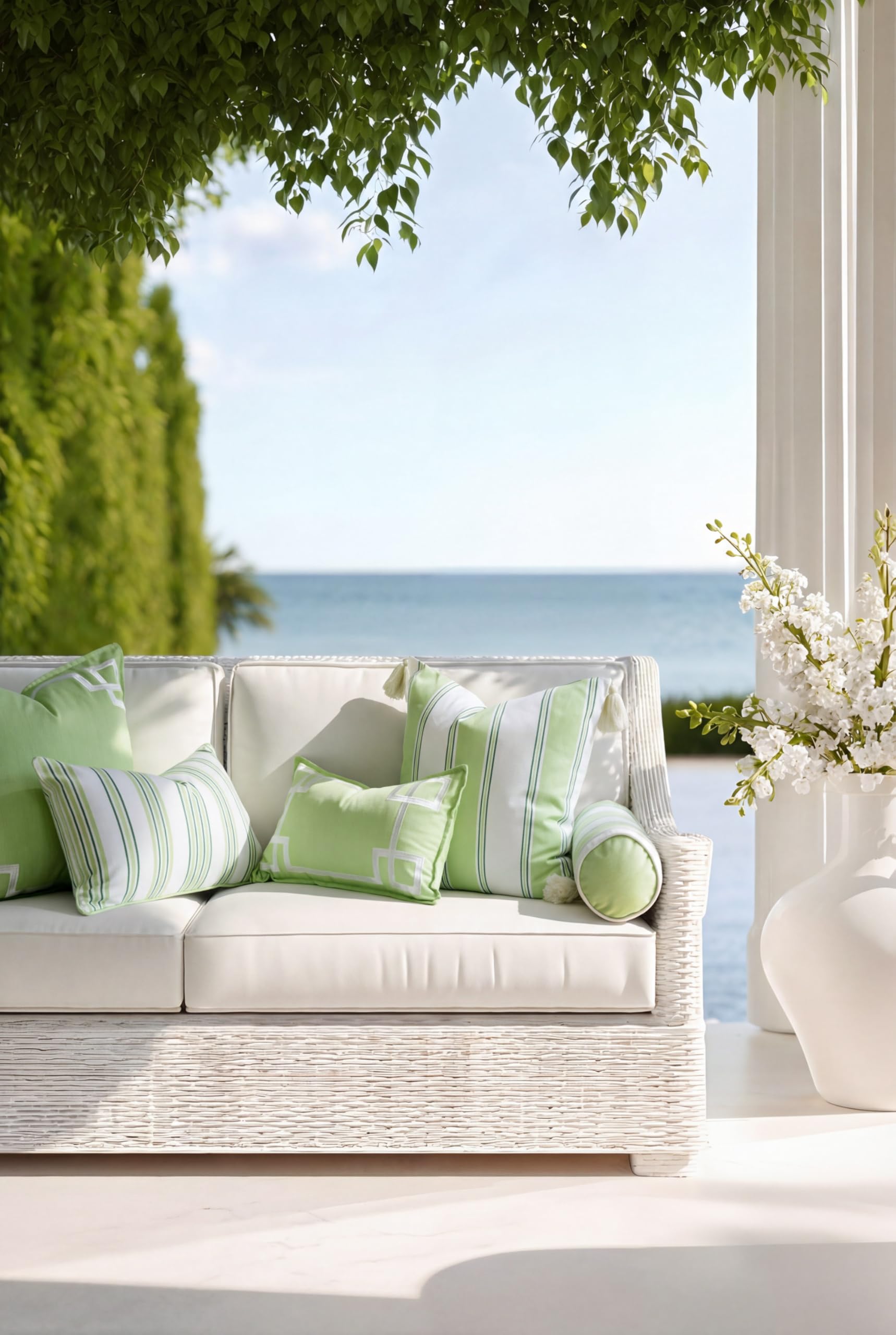 Hofdeco Premium reverse with solid grass green back offering a simpler outdoor look