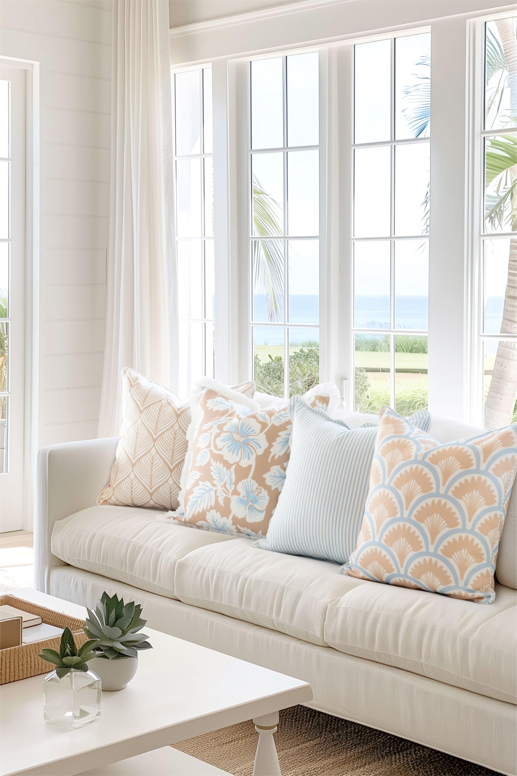 Hofdeco Premium back view showing identical pattern both sides for versatile placement