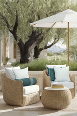 Hofdeco Premium back view showing same reversible striped pattern benefit