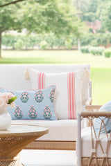 Hofdeco Premium close-up of blush pink piping and fabric texture for tactile detail