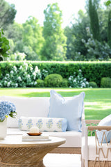 Hofdeco Premium close-up of baby blue piping detailing adds crisp durable edges