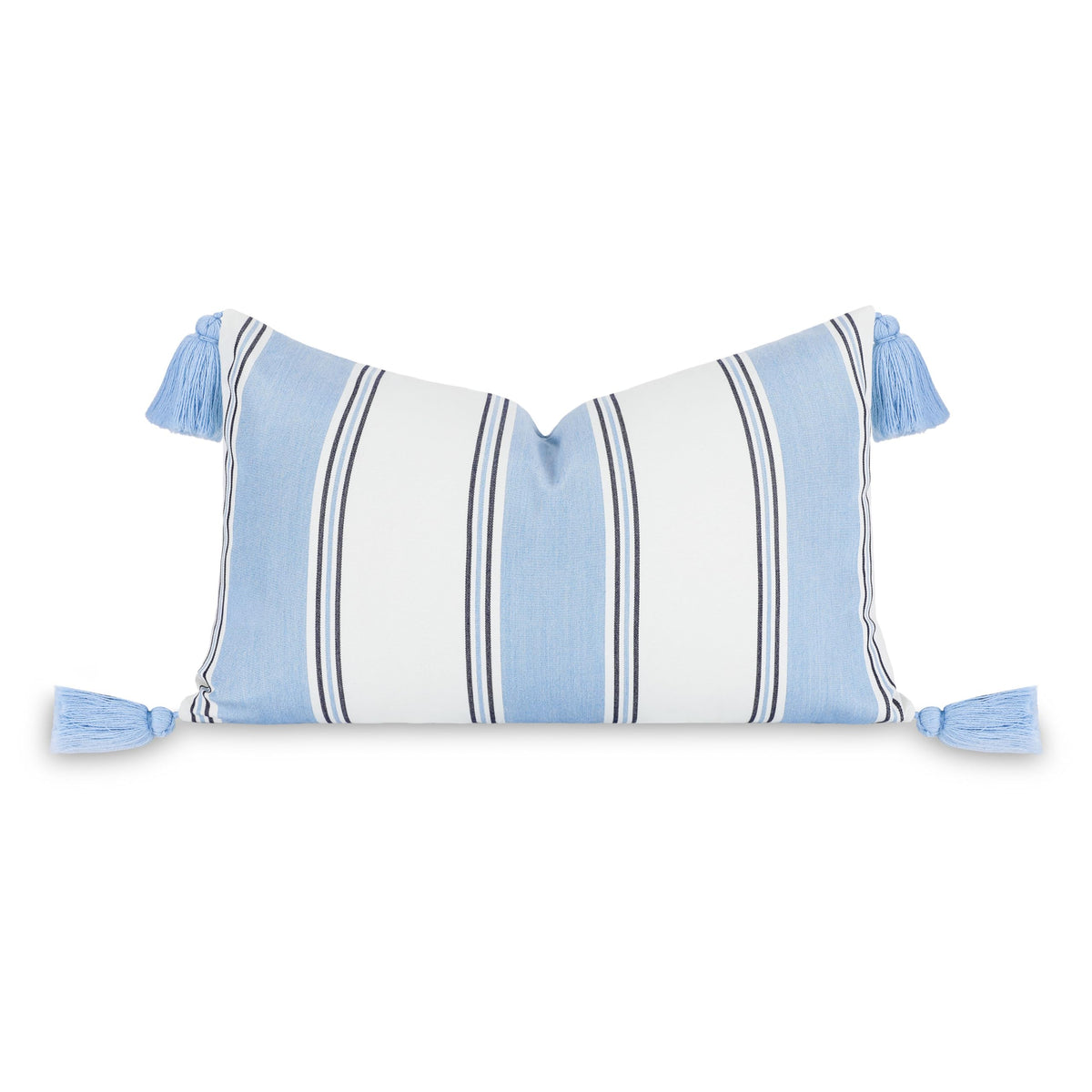 Hofdeco Premium front view azure indigo stripes adds coastal style