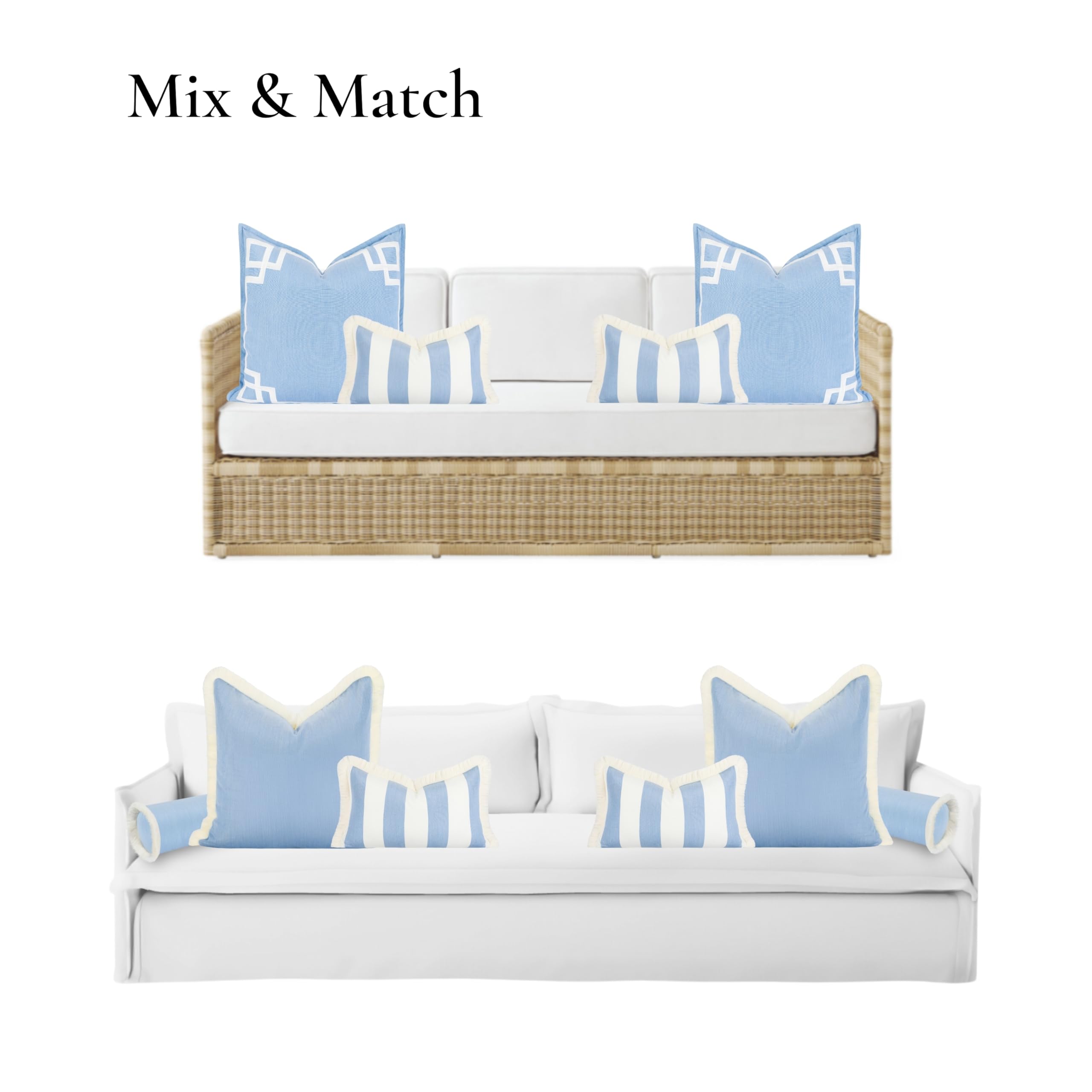 Hofdeco Premium off-white fringe edge close-up adding coastal texture and visual polish