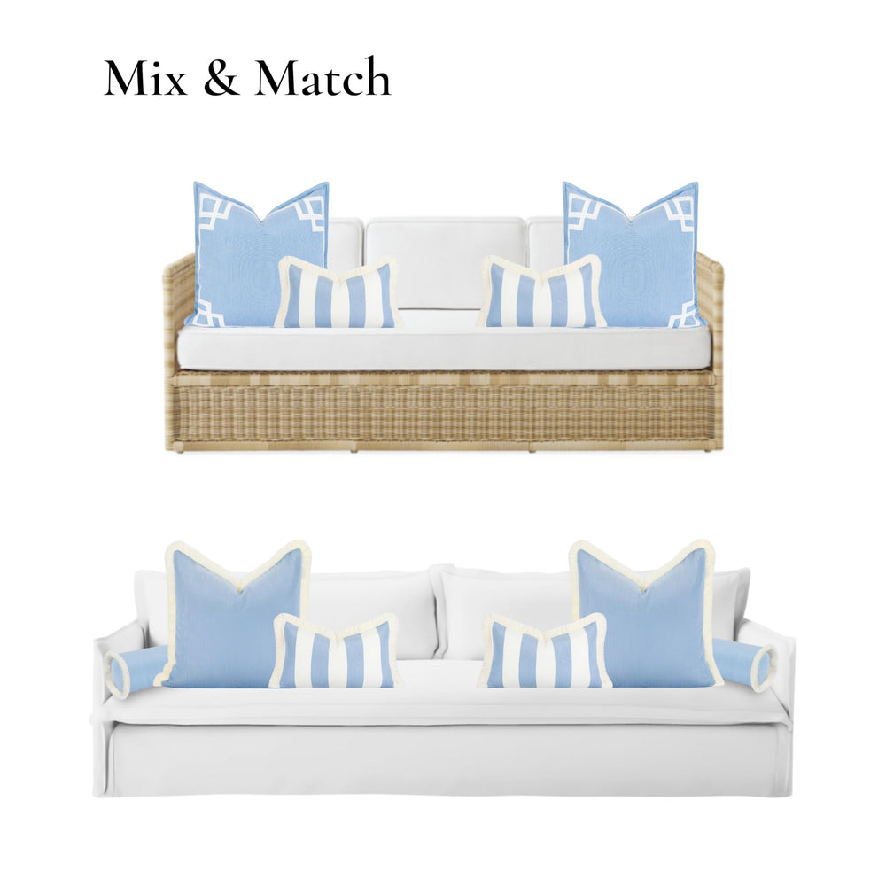 Hofdeco Premium off-white fringe edge close-up adding coastal texture and visual polish
