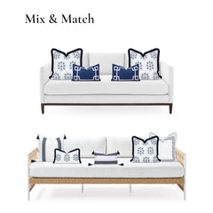 Hofdeco Premium navy fringe edge detail adding tactile interest and casual coastal charm