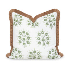 hofdeco premium front view showing embroidered floral and fringe, adds coastal charm