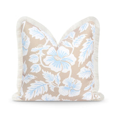 Hofdeco Premium front view showing baby blue hibiscus print and coastal appeal