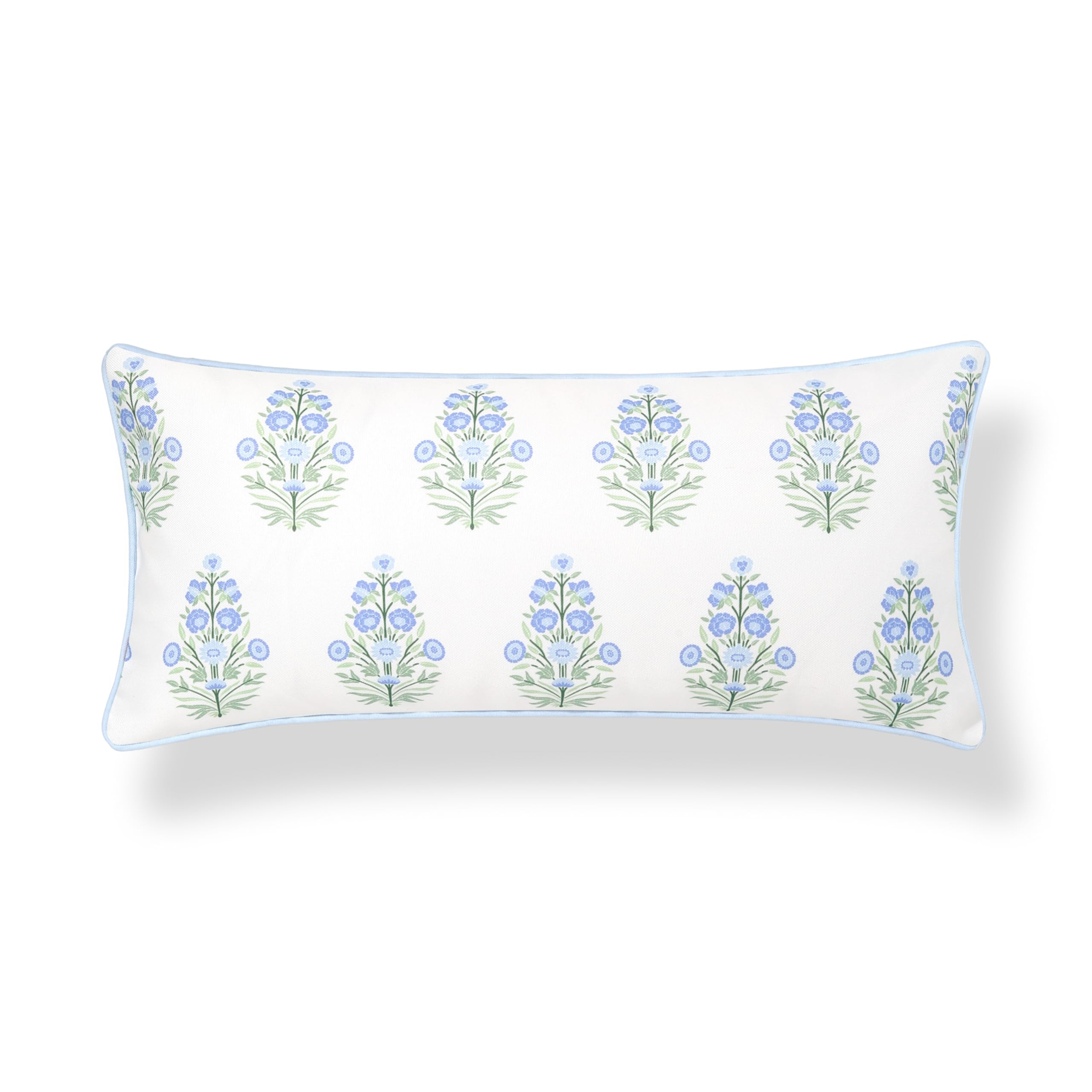 Hofdeco Premium front view showing baby-blue floral design and coastal charm