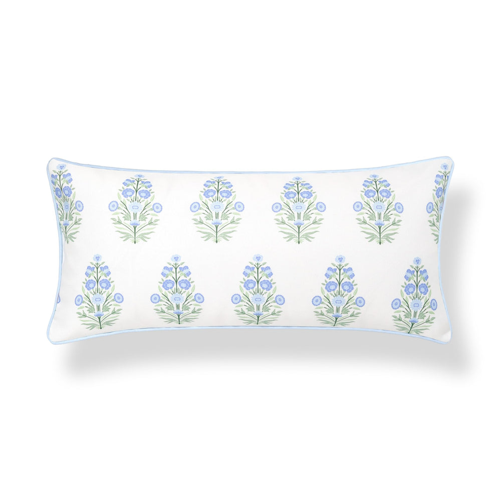 Hofdeco Premium front view showing baby-blue floral design and coastal charm