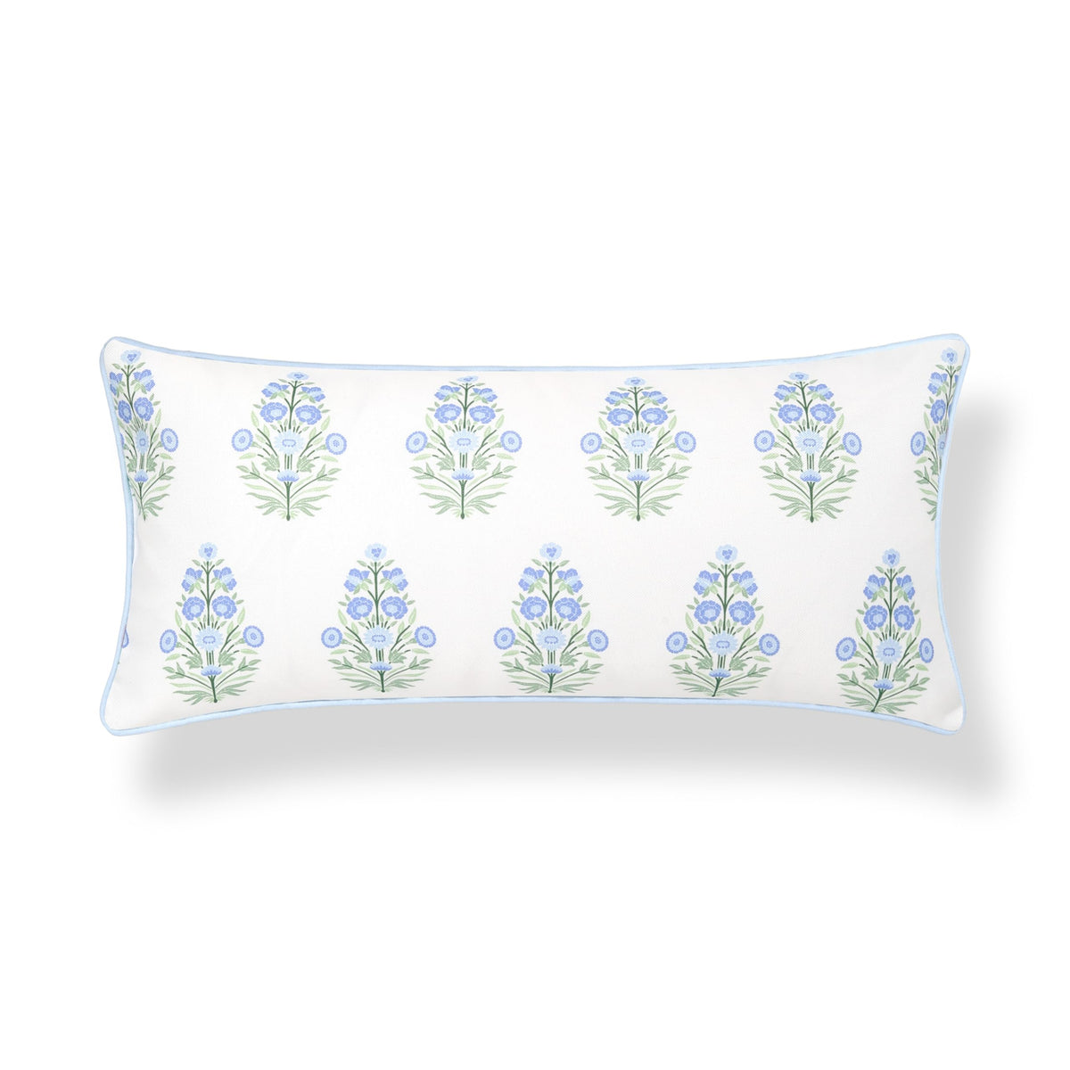 Hofdeco Premium front view showing baby-blue floral design and coastal charm