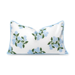Hofdeco Premium front view baby blue hydrangea cover showing coastal style and easy refresh