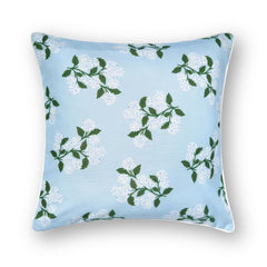 Hofdeco Premium front view baby blue hydrangea cover shows coastal style and easy refresh