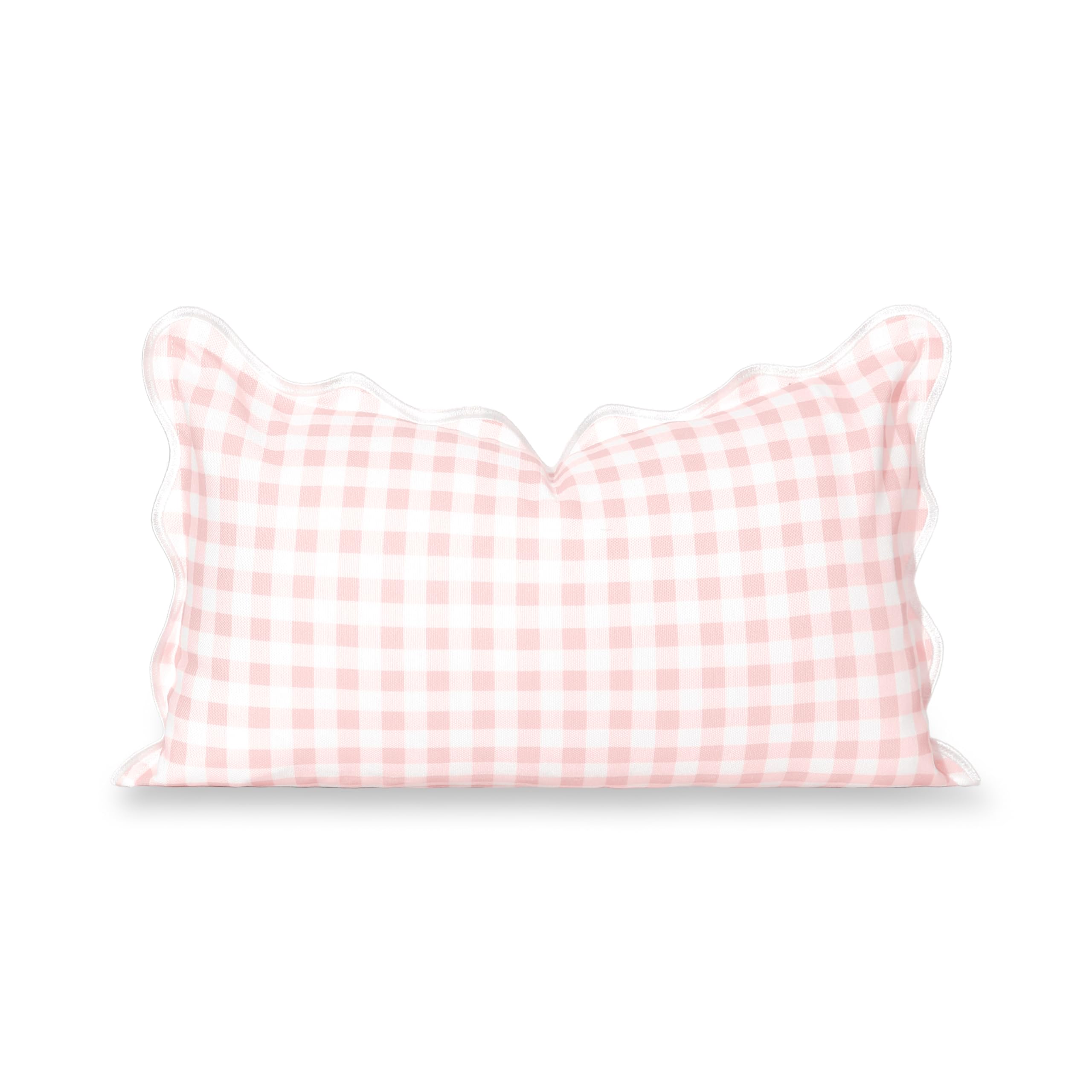Hofdeco Premium front view showing blush gingham for bright decorative impact