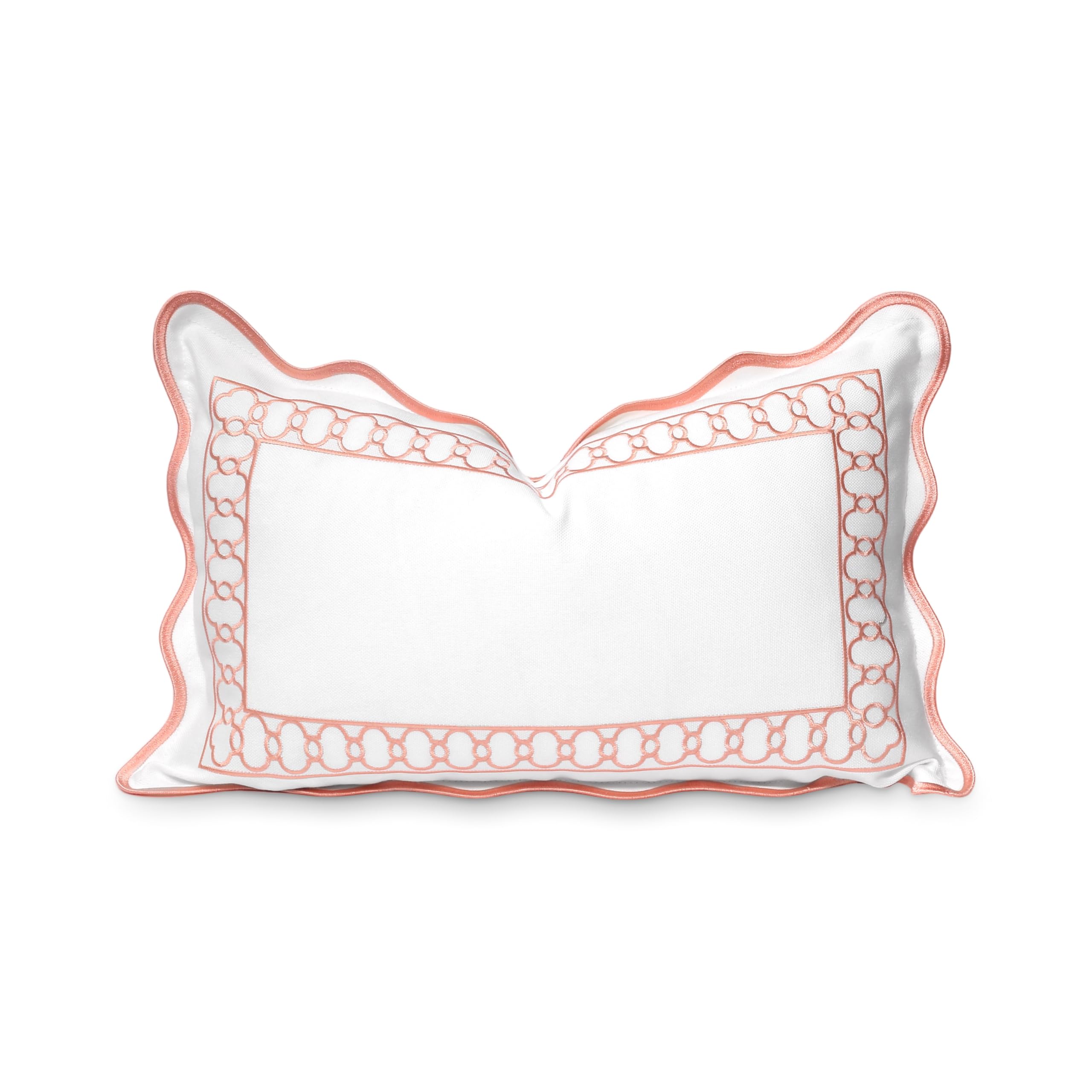 Hofdeco Premium front view showing embroidered begonia and white background for stylish decor