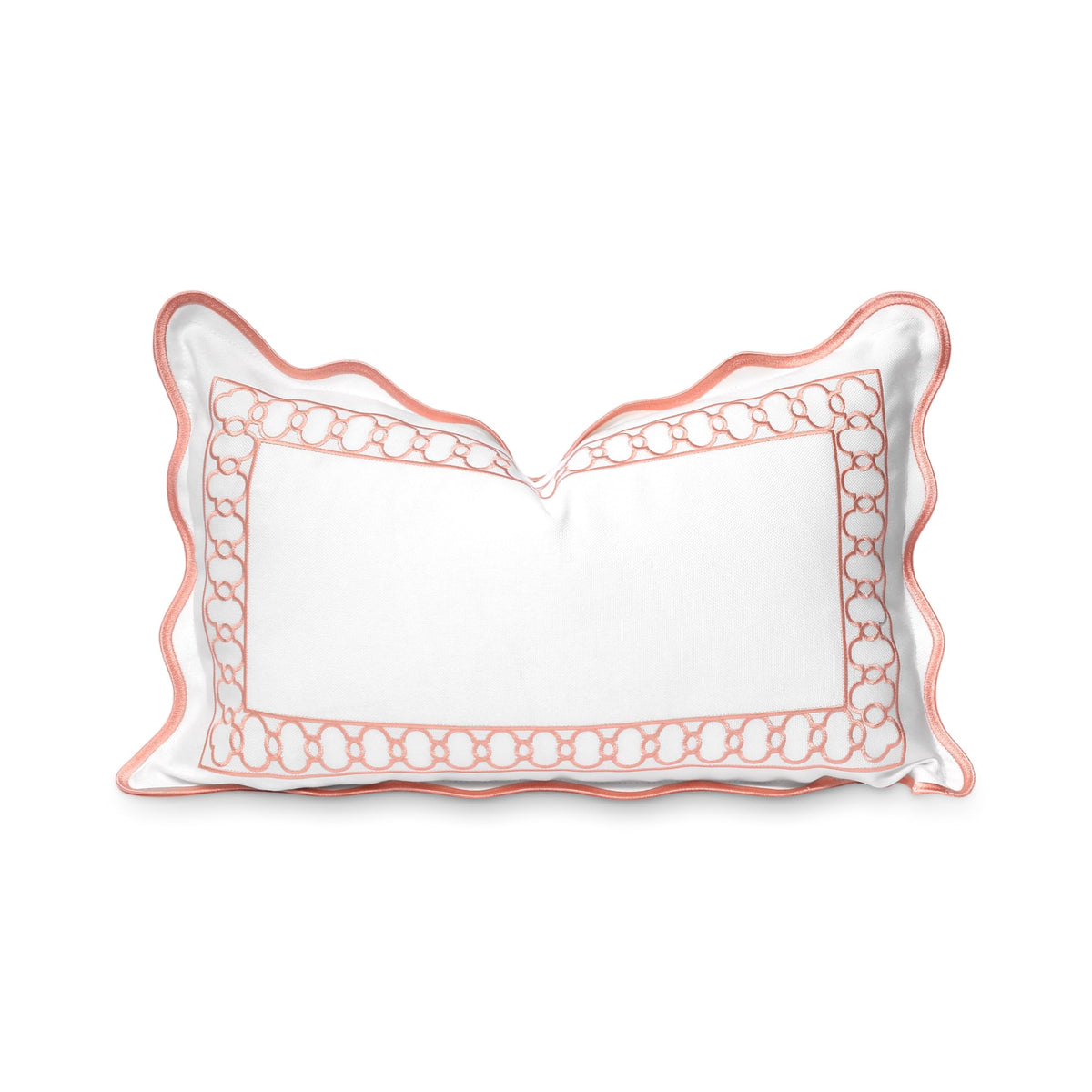 Hofdeco Premium front view showing embroidered begonia and white background for stylish decor