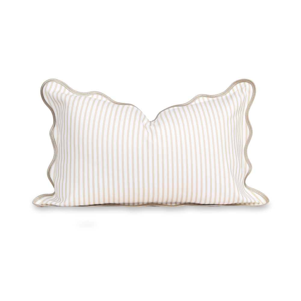 hofdeco premium front view of tan striped lumbar cover showing coastal look and versatility