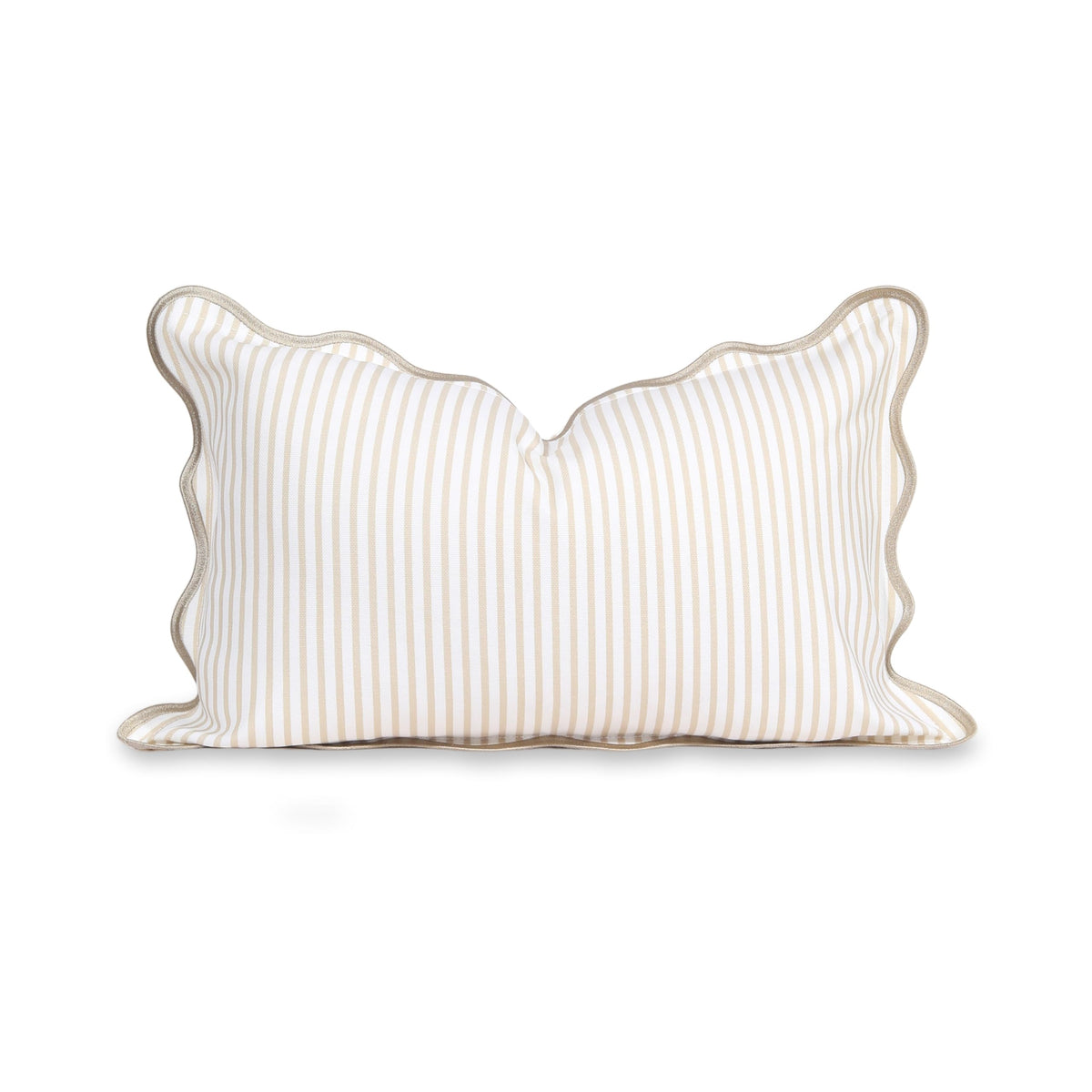 hofdeco premium front view of tan striped lumbar cover showing coastal look and versatility