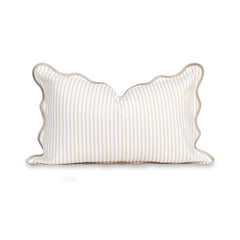 hofdeco premium front view of tan striped lumbar cover showing coastal look and versatility