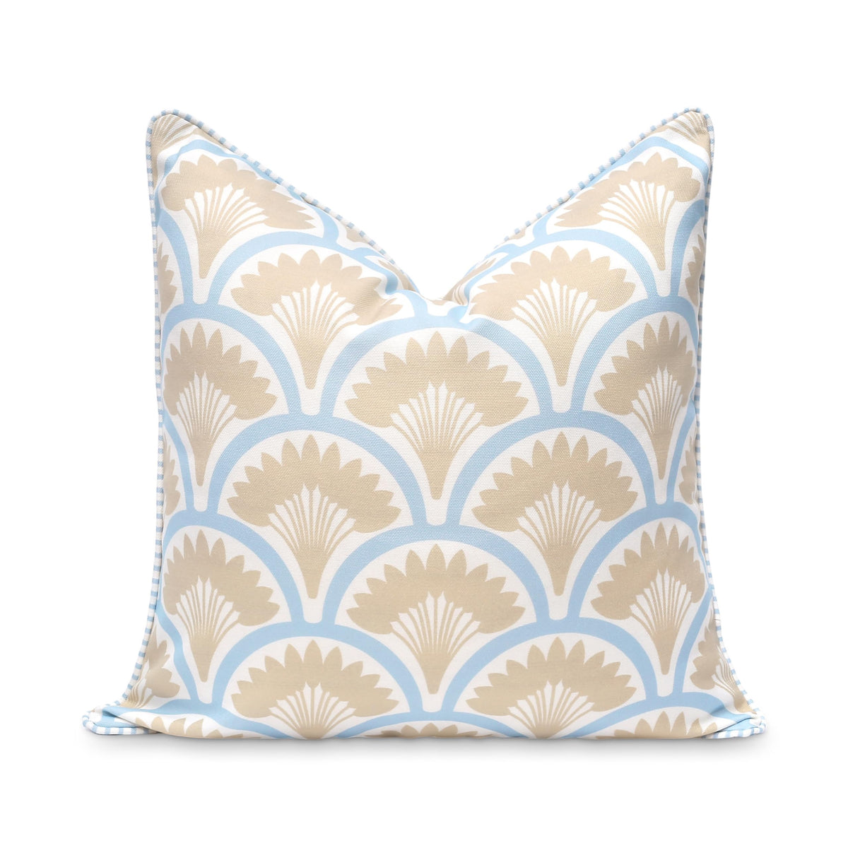 Hofdeco Premium front view coastal pillow cover adds breezy color and weather resistance