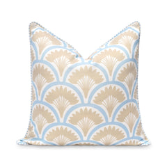 Hofdeco Premium front view coastal pillow cover adds breezy color and weather resistance