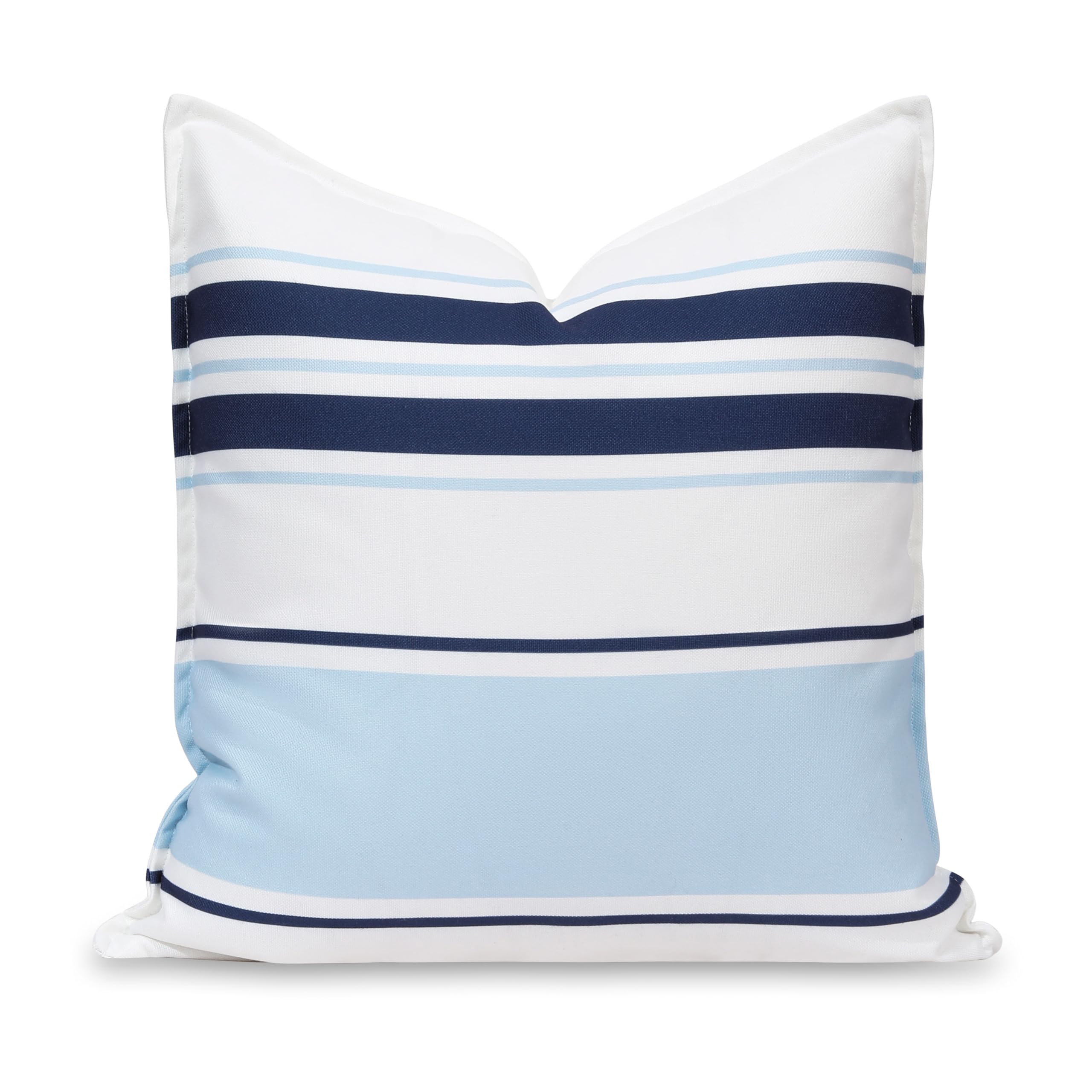 Hofdeco Premium front view navy baby blue stripes adds coastal style