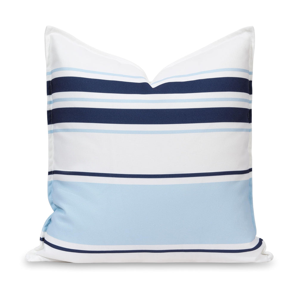 Hofdeco Premium front view navy baby blue stripes adds coastal style