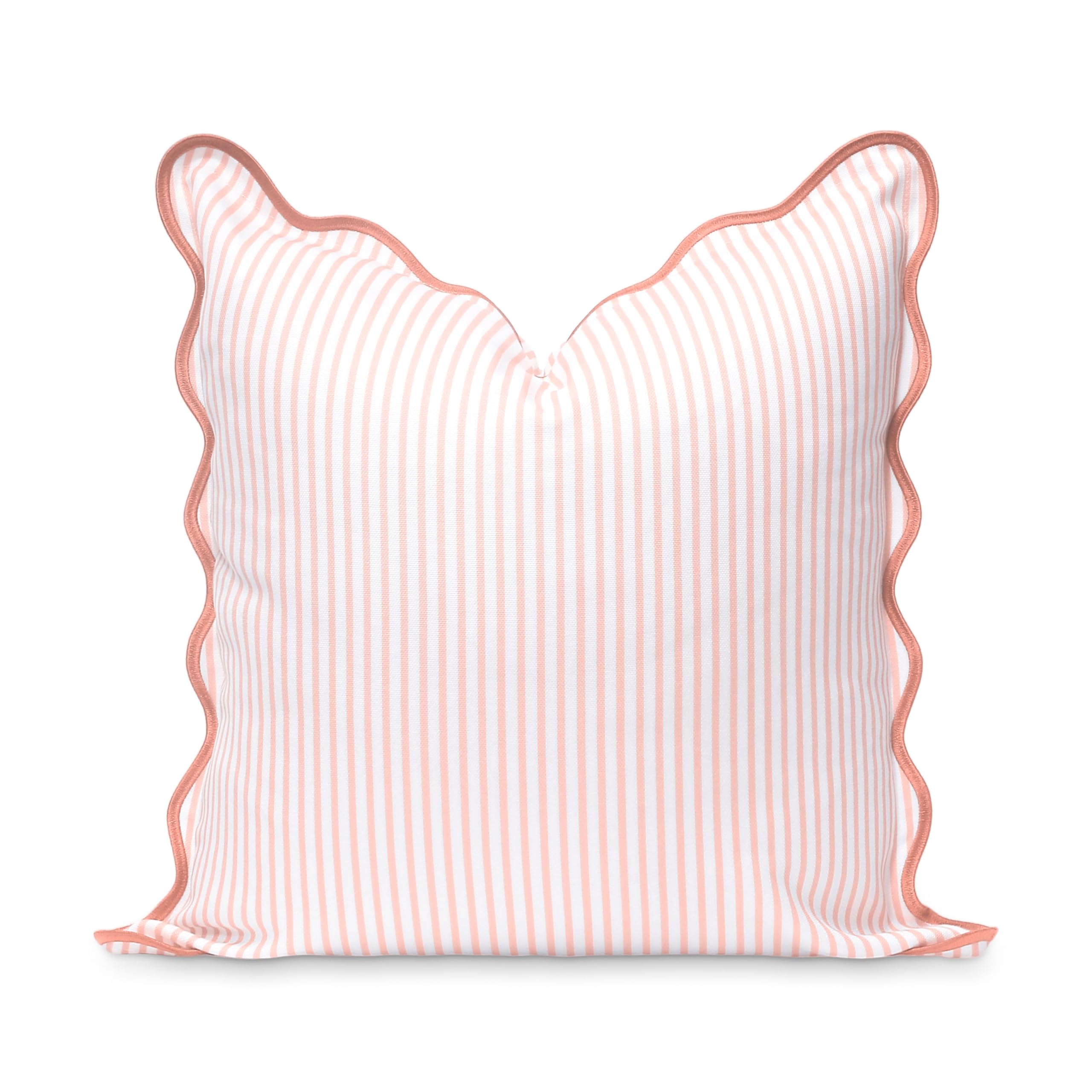 Hofdeco Premium front view of blush pink striped cover, adds coastal charm