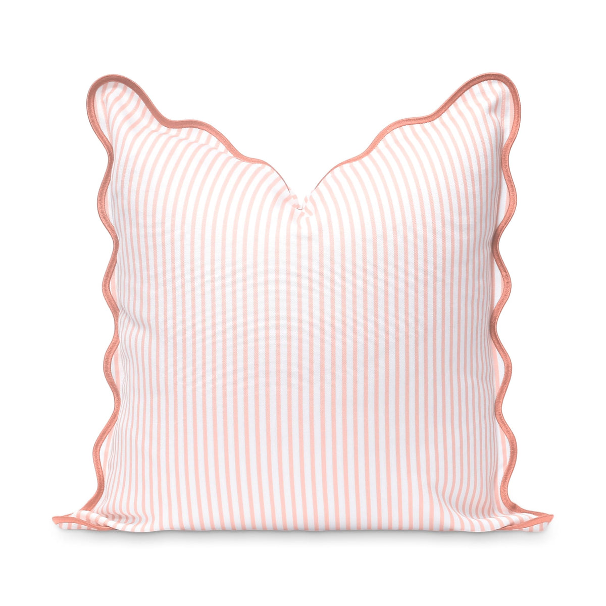 Hofdeco Premium front view of blush pink striped cover, adds coastal charm