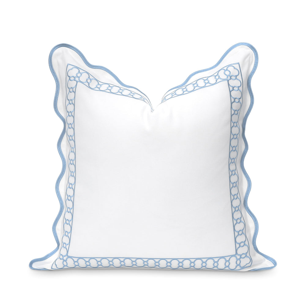 Hofdeco Premium front view showing embroidered begonia and coastal style benefit