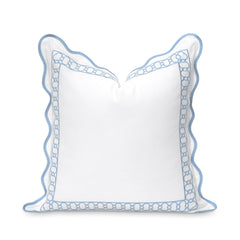 Hofdeco Premium front view showing embroidered begonia and coastal style benefit