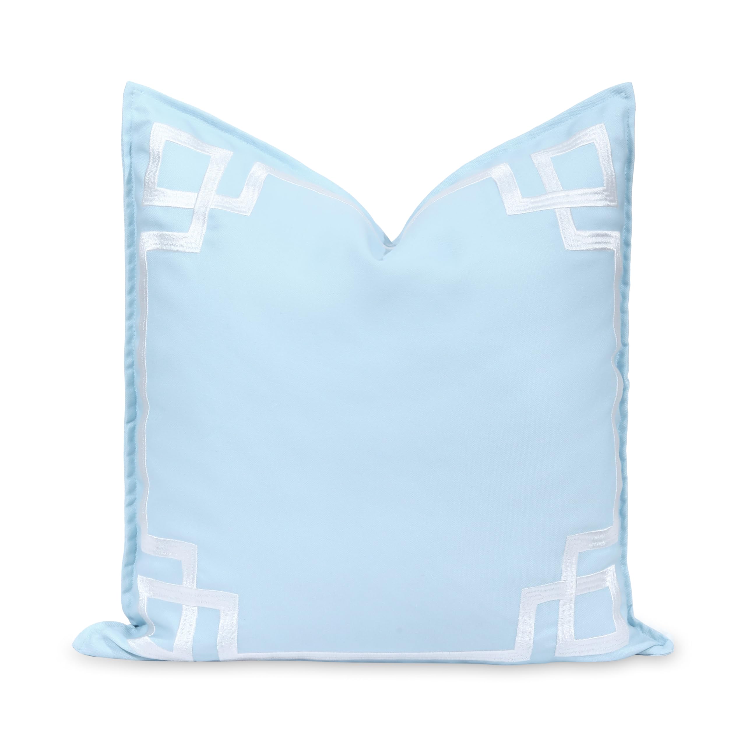Hofdeco Premium front embroidered Greek key adds coastal elegance