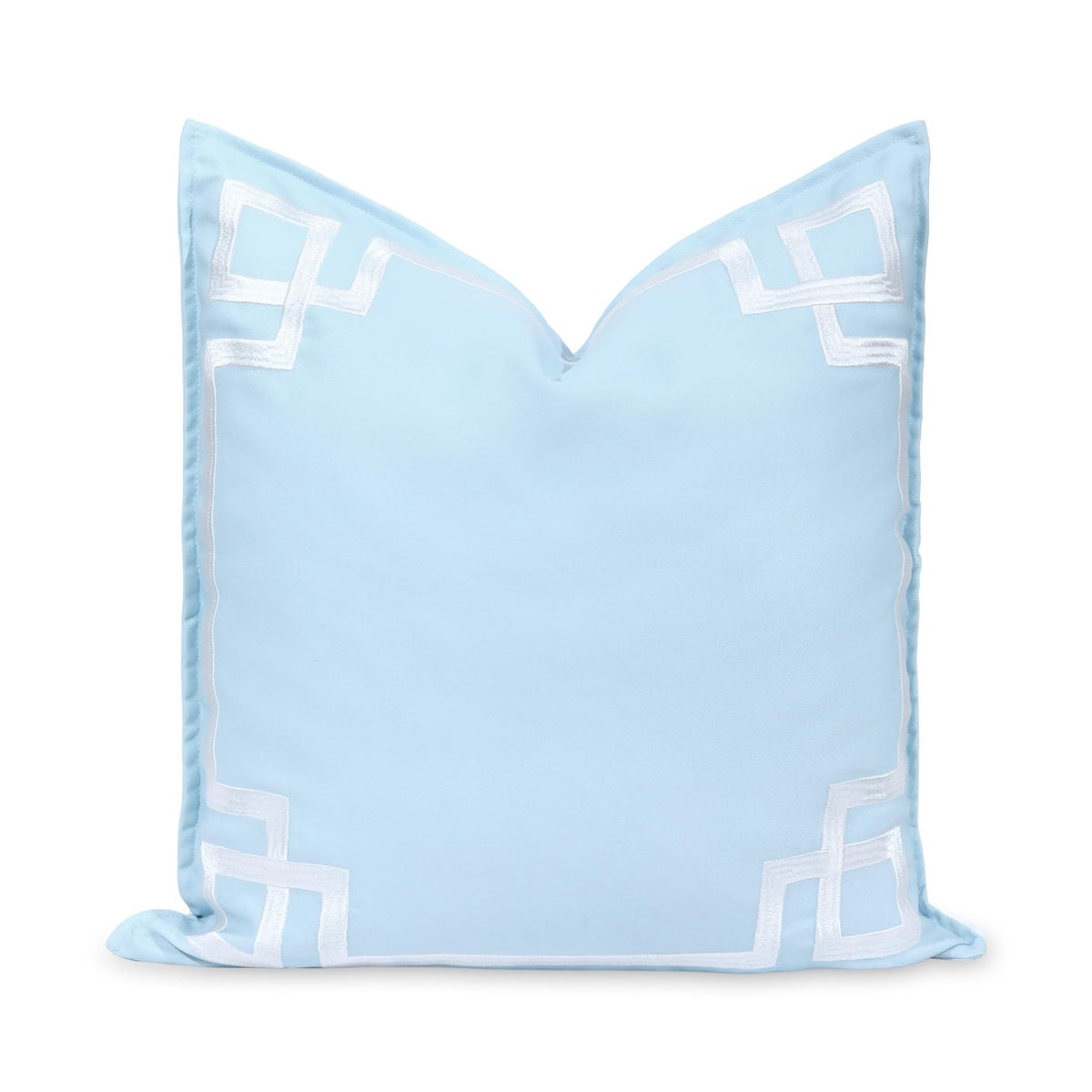 Hofdeco Premium front embroidered Greek key adds coastal elegance